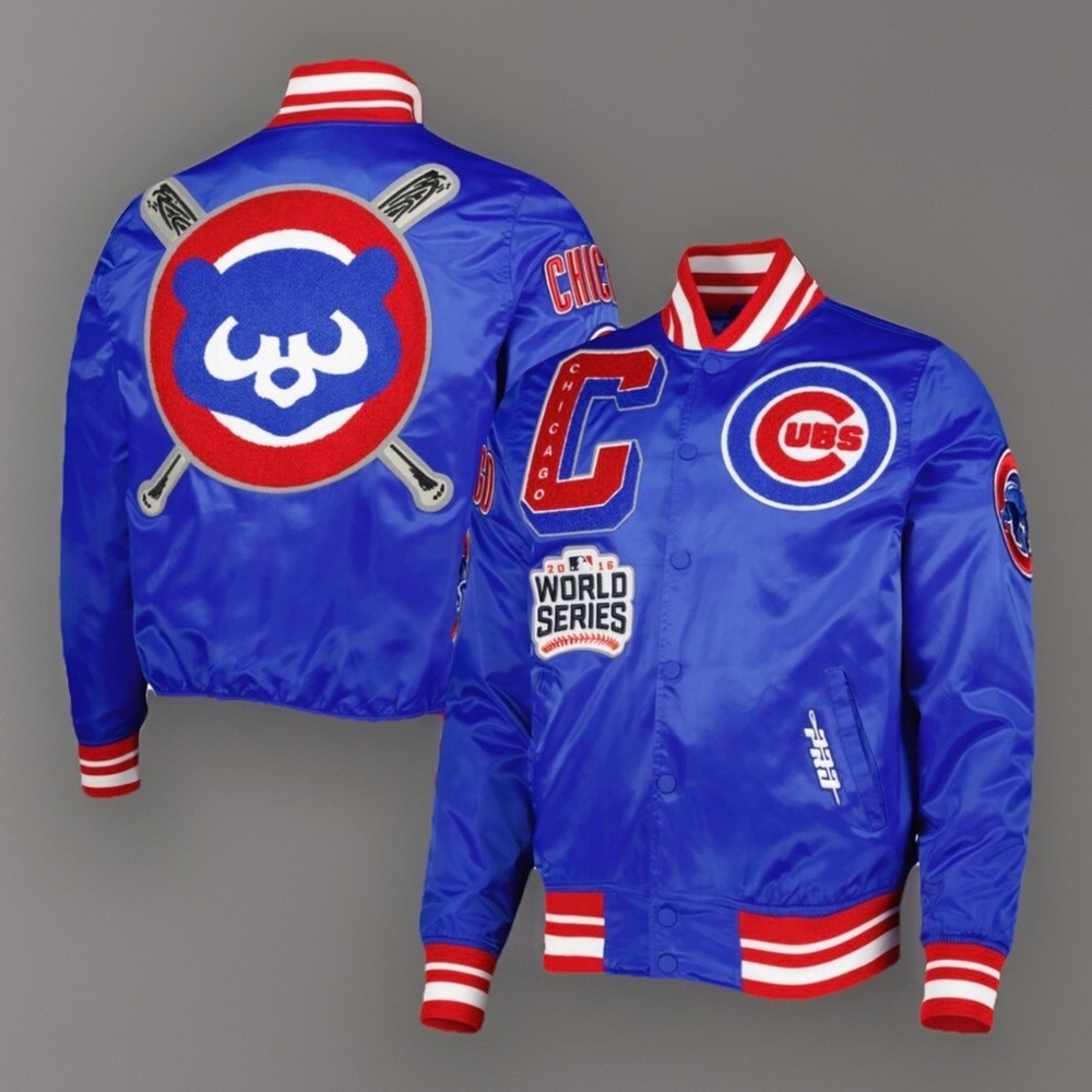 Pro Standard MLB Chicago Cubs WORLD SERIES Royal Mashup Satin Jacket Size 2XL